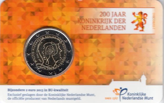 2 Euro Commémorative des Pays-Bas 2013 BU - 200 Ans du Royaume