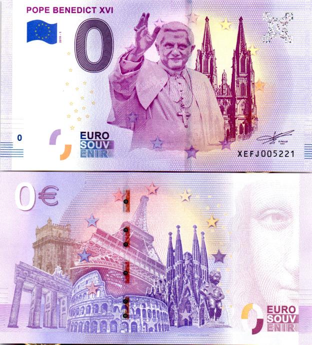 Billet Euro Souvenir 2019 XEFJ - Pope Benedict XVI