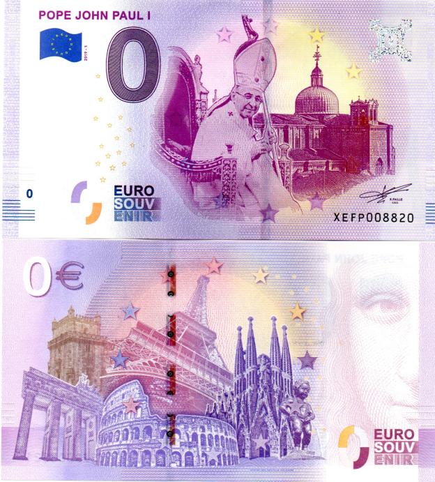 Billet Euro Souvenir 2019 XEFP - Pope John Paul I
