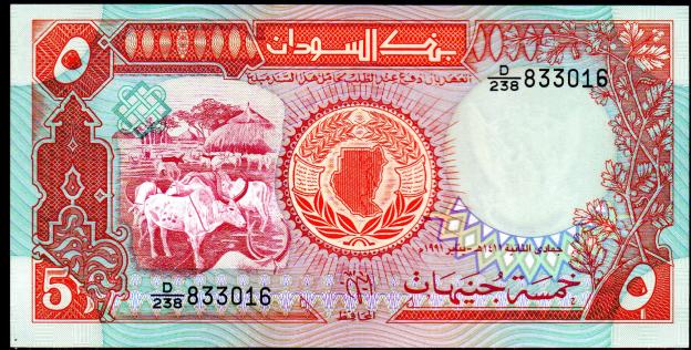 P45 Banknote Paper Money 1991 UNC South Sudan 5 Pounds 