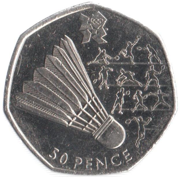 50 Pence Commémorative de Royaume-Uni 2011 - Badminton