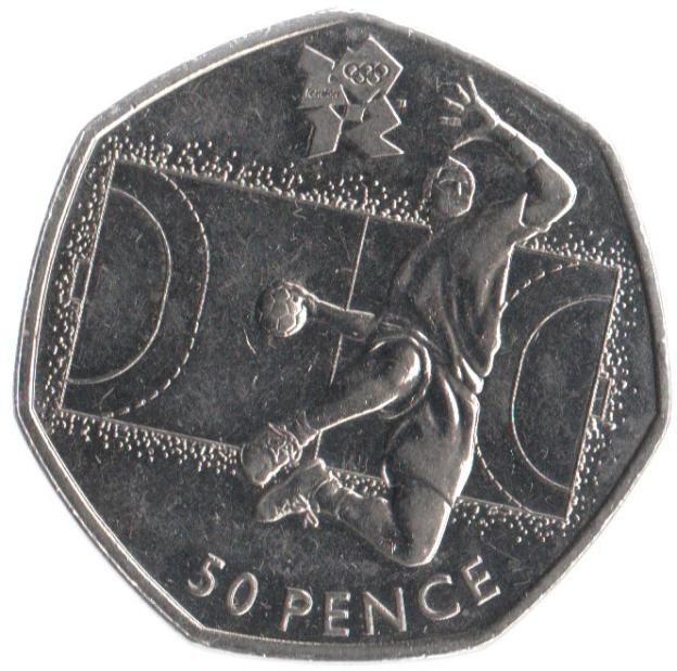 50 Pence Commémorative de Royaume-Uni 2011 - Handball