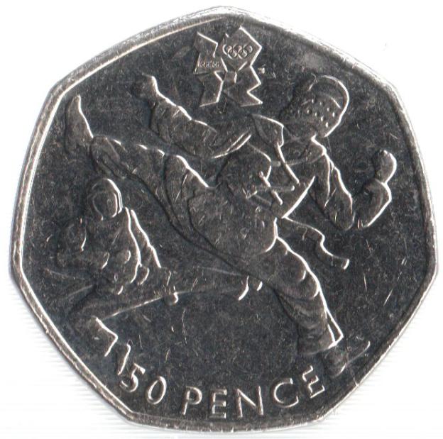 50 Pence Commémorative de Royaume-Uni 2011 - Taekwondo