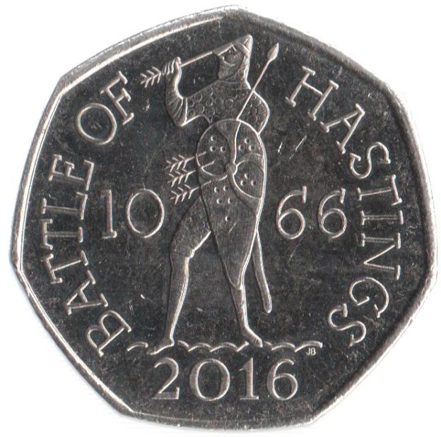 50 Pence Commémorative de Royaume-Uni 2016 - Bataille d'Hastings