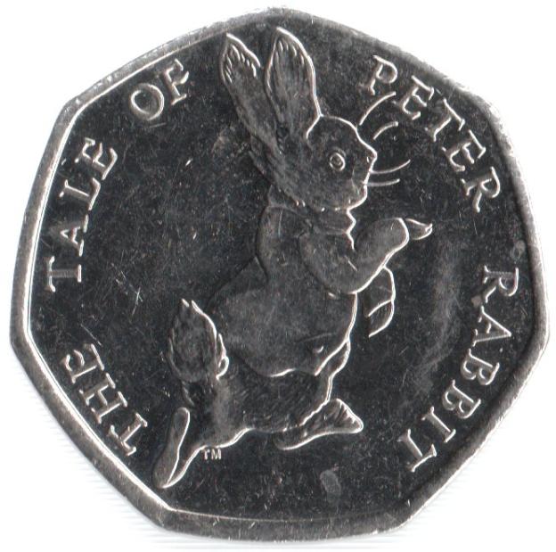50 Pence Commémorative de Royaume-Uni 2017 - Pierre Lapin