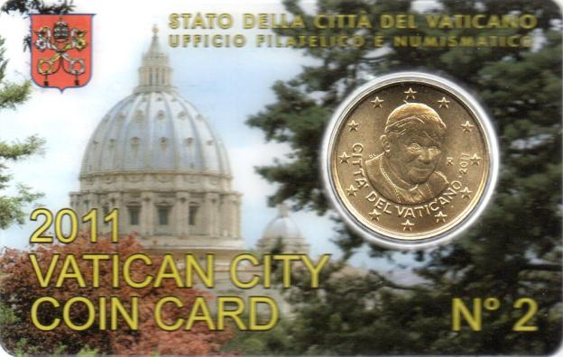 50 Cent Euro de Vatican 2011 Coin Card